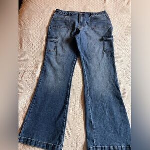 No Boundaries Flare Wide Leg Blue Jeans
